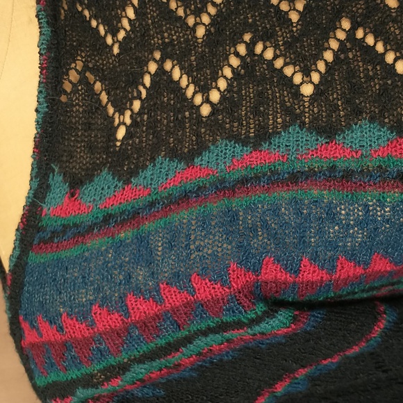 Vintage Knit Skirt Set Dress Semi Sheer Open Cobweb Weave 70s Acrylic by Alberoy - Picture 3 of 12